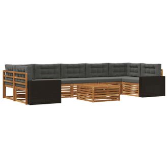 vidaXL Conjunto De Sof&aacute;s De Exterior 8 Uds. Natural Y Antracita Vidaxl