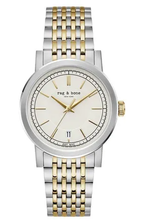Rag & Bone Reign Bracelet Watch, 39mm in Silver-Tone/ivory at Nordstrom