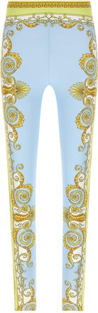 Versace Spring Barocco Leggings Celeste-Donna