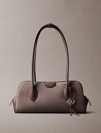 Calvin Klein Bolsa De Hombro Con Logo Con Emblema De Mezcla De Ante Y Piel