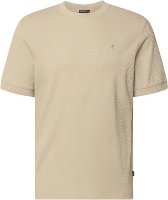 Joop Grijsbeige T-shirt met grafische textuur - Heren - T-shirts - Beige - XL - Katoen - Tops