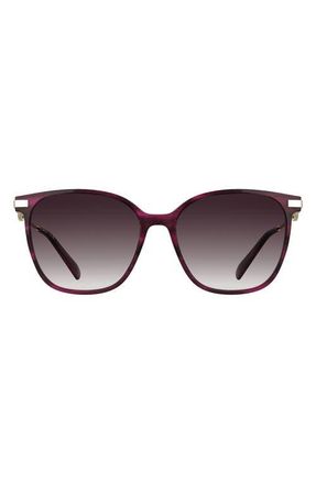 Longchamp Foulonn 55mm Gradient Modified Rectangular Sunglasses in Striped Purple at Nordstrom