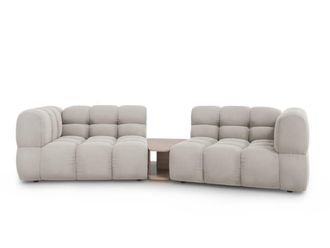 Cosmopolitan Design Sof&aacute; modular 2 plazas de terciopelo beige claro