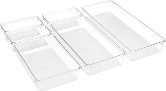 Sorbus Skin Care Organizer, Storage Bin Drawer Organizers For Cosmetic, Clear Stackable Containers For Bathroom, Vanity (6-Piece