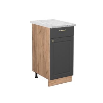 Vicco Mueble Bajo De Cocina Fame-line, Antracita-oro, 40 Cm, Et M&aacute;rmol