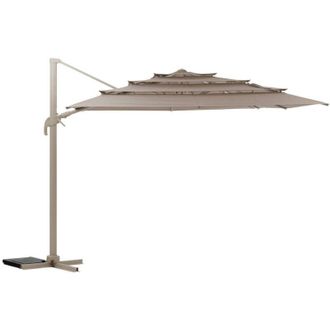 Hesperide Parasol Rectangular Multipanel Melhia Lino 4 X 3 M Aluminio Acero Y Olefina Offset - Hesp&eacute;ride