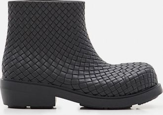 Bottega Veneta Black Round Toe Ankle Boots