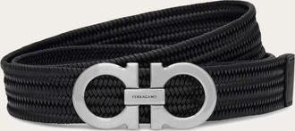 Ferragamo Men Gancini stretch belt Black