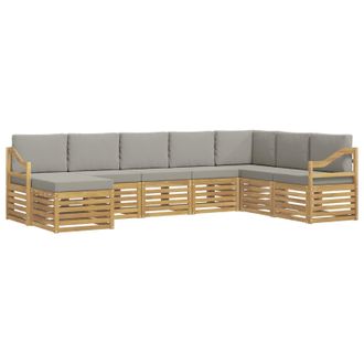 vidaXL Conjunto De Sof&aacute;s De Exterior 8 Pcs Blanco Y Gris Claro Vidaxl