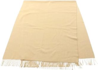 Herm&egrave;s Pre-owned Vintage Embroidered Cashmere Scarf - - Pre-owned - Donna - Beige - ONE SIZE