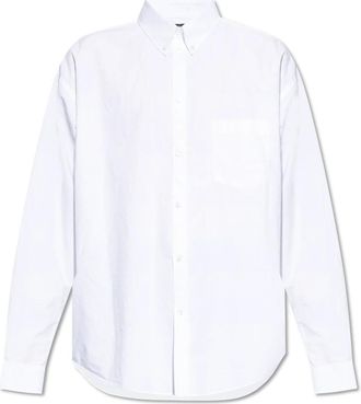 Balenciaga Katoenen shirt met zak - Heren - Casual Overhemden - Wit - XL - Katoen - Overhemden