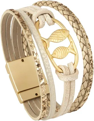 Saachi Saachi Fish Charm Leather Bracelet