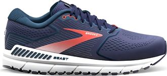Brooks Mens Beast 20 Running Shoes In Peacoat/midnight/red