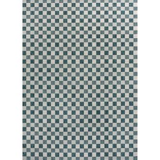 Jonathan Y Designs Aimee Traditional Cottage Checkerboard Indoor/Outdoor Area Rug in Turquoise/cream at Nordstrom, Size 4Ft 0In X 6Ft 0In