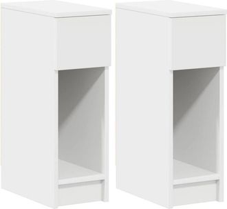 vidaXL Bedside Cabinets with Drawer 2 pcs White 20x36x60 cm Vidaxl