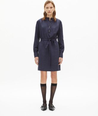 The Kooples Korte overhemdjurk, ronde hals, lange mouwen