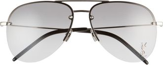 Saint Laurent 59mm Aviator Sunglasses in Silver at Nordstrom