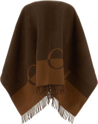 Gucci Womens Gucchoncho Cape Brown Wool Capes