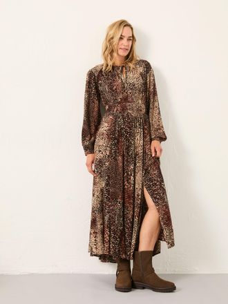 Fat Face FatFace Jaqs Light Brown Layered Animal Regular Midi Dress