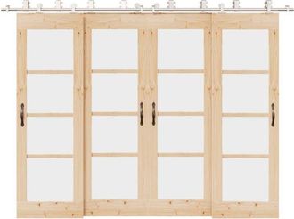 vidaXL Vidaxl - Kit De Herrajes Para Puerta Corredera 366 Cm Acero Plateado