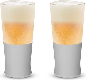Host Glass FREEZE Beer Cooling Cup Set of 2 in Gray at Nordstrom