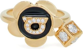 Ferragamo Anello con pendente Gancini - Oro