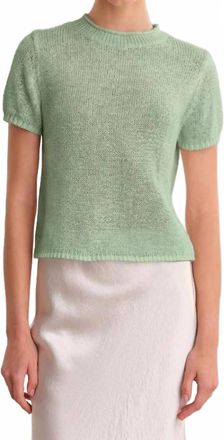 525 america Faye Rolled Edge Sweater Tee In Silt Green