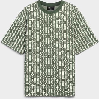 Le 31 Mens Patterned jacquard T-shirt Comfort fit