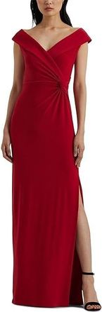 Lauren Ralph Lauren Womens Lauren Ralph Lauren Off-the-Shoulder Wrap Dress Festive Red BUU562