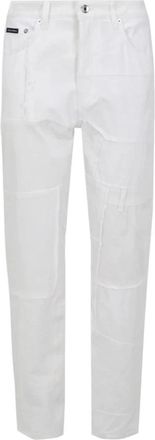 Dolce & Gabbana Denim Jeans met Logo Detail - Dames - Regular Fit Jeans - Wit - M - Denim - Jeans