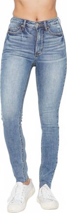 Judy Blue Vintage Shield Pockets Skinny Jeans In Blue