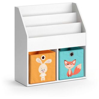 Vicco Estanter&iacute;a Infantil Luigi, Blanco, 72 X 79 Cm Con 2 Cajas Plegables Opt.1, Vicco