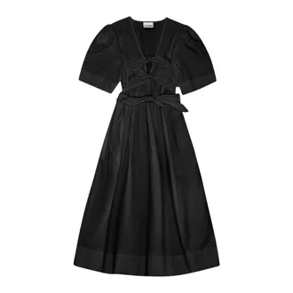 Ganni Kleedjes, Dames, Zwart, S, Katoen, Stretch Cotton Dress