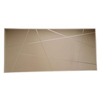 Dmora Espejo Salve, Detalles Geom&eacute;tricos, Forma Rectangular, Estructura Transparente, 62x130 Cm, Marr&oacute;n Bronce
