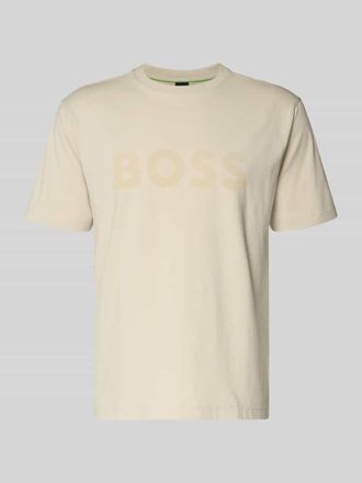 HUGO BOSS Regular Fit T-Shirt aus Baumwoll-Mix Modell ICONIC in Beige, Gr&ouml;&szlig;e XXXL