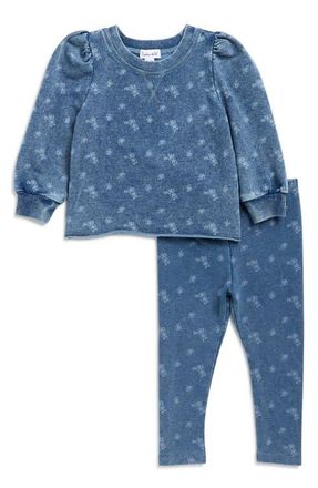 Splendid Bloom Kissed Top & Leggings Set in Floral Indigo at Nordstrom, Size 3-6M