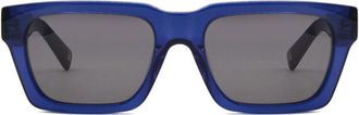 SmartBuy Collection Square Full Rim Plastic Mens Sunglasses Blue Size Standard - Free Lenses - SmartBuy Collection