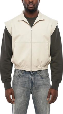 1989 STUDIO Beige Solid Sleeveless Jacket