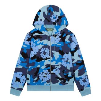 Denim Tears Cotton Wreath Hooded Jacket Blue Camo DT-1001