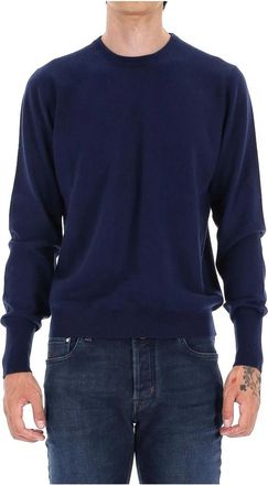 Drumohr Zuivere Kasjmier Ronde Hals Trui - Heren - Cashmere truien - Blauw - M - Kasjmier - Truien & Vesten
