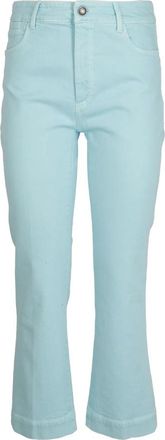 Sportmax Blauwe Orme Broek met Rits - Dames - Cropped Jeans - Blauw - W25 - Katoen - Jeans