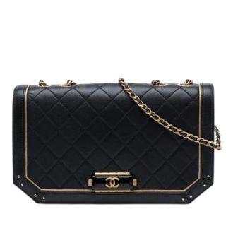 Chanel Pre-owned Quilted Flap Bag - Dames - Pre-owned - Zwart - Maat: ONE Size Leer