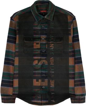 Pleasures plaid-check flannel shirt - men - Polyester/Wool - M - Green