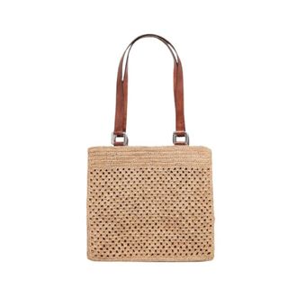 Ibeliv Shoulder Bags, female, Brown, Size: ONE SIZE Handmade Crocheted Raffia Bag Irina