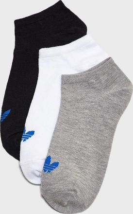 adidas Mens Adidas No Show Unisex Socks - 3 Pack - Grey/Black/White - Size: UK 9-11 eu 43-46 us 9.5-11-5