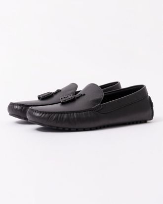 Boss Orange by Hugo Boss Mens Calf Leather Driving Moccasins in Black - Size UK 10
