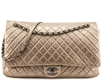 Chanel Metallic XXL Airplane Travel Flap Bag Size XXL