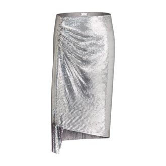 Paco Rabanne Rokken, Dames, Grijs, S, Chainmail Draped Skirt