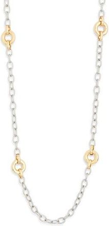 Nordstrom Rack Station Chain Long Necklace in Silver- Gold at Nordstrom Rack