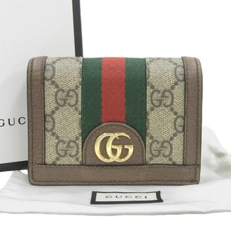 Gucci Ophidia Beige Brown Pvc Wallet (Bi-Fold) (Pre-Owned)